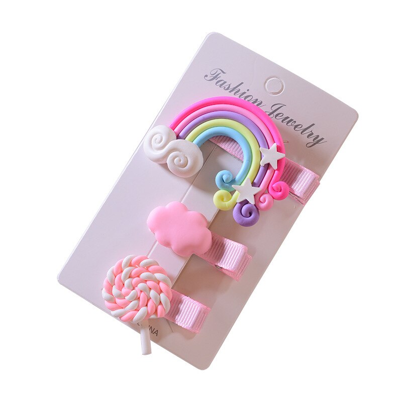 Regenbogen Lutscher Nette freundlicher Haarnadel Haar Clips Zubehör Für Baby Mädchen freundlicher Haar Ornament Barrettes Hairclip Kopfschmuck