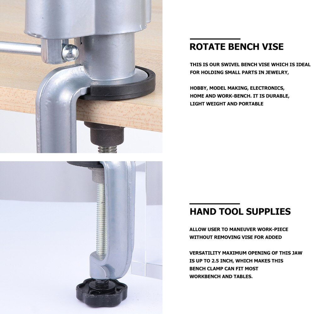 Rotate Bench Vise Swivel Tabletop Clamp Vice Universal Worker Hand Tool Supplies