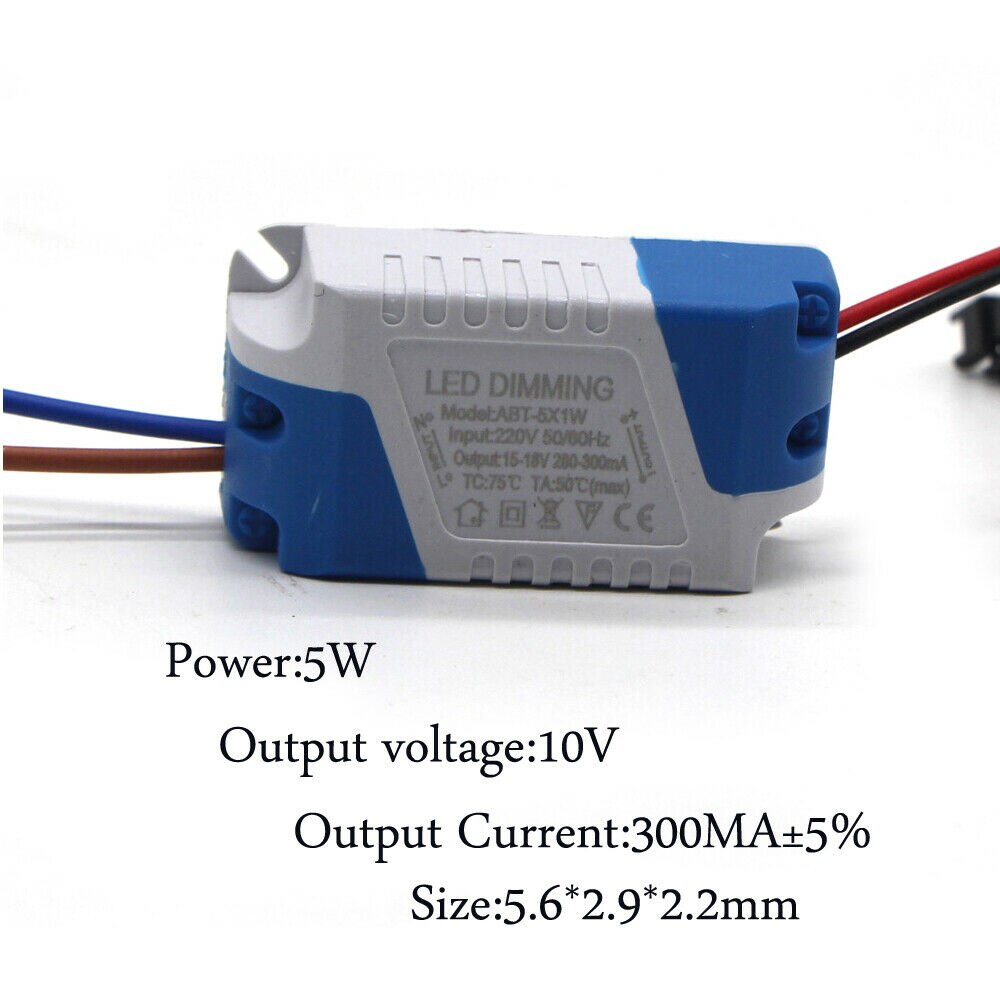 Dimbare 3W 5W 6-7W 7-15W 15-24W Power supply Led Driver Adapter Transformator 300mA Voor Led Downlight AC85-265V: Black / 230v