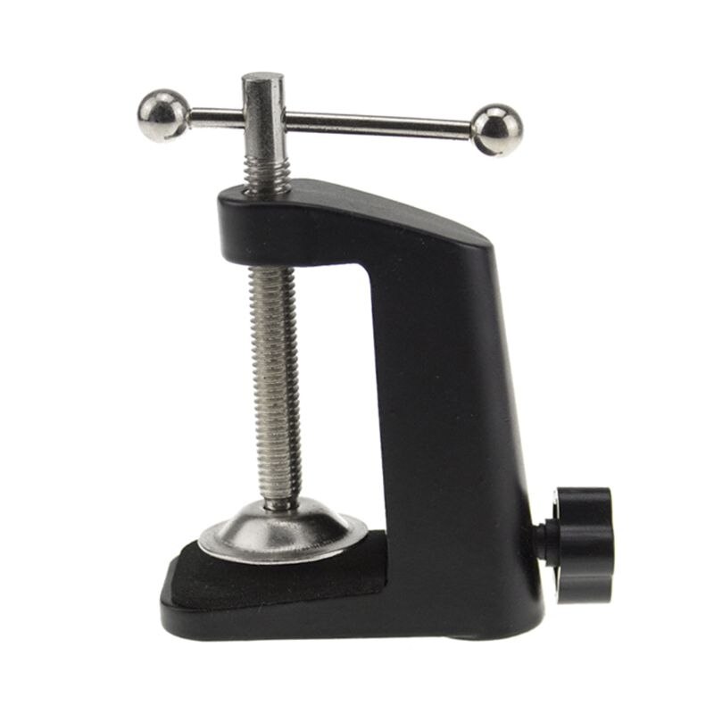 Aluminum Alloy Iron Cantilever Bracket Clamp with Hole Adjustable Thumb Screws Non-Slip Mat for Mic Stand Desk Clip: A