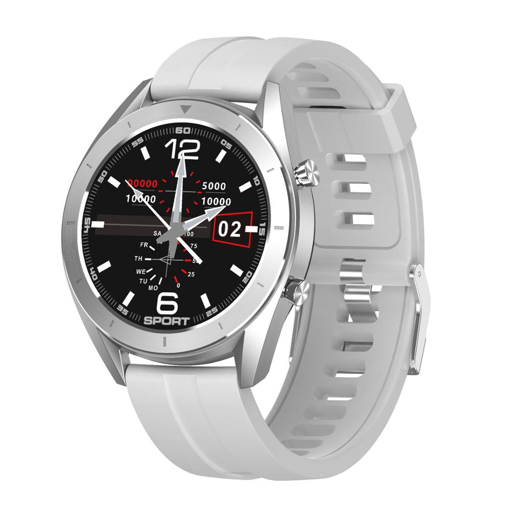 LYKRY DT99 montre intelligente montres de sport IP68 étanche fréquence cardiaque surveillance du sommeil Fitness Tracker pour Xiaomi Iphone: Silver silicone