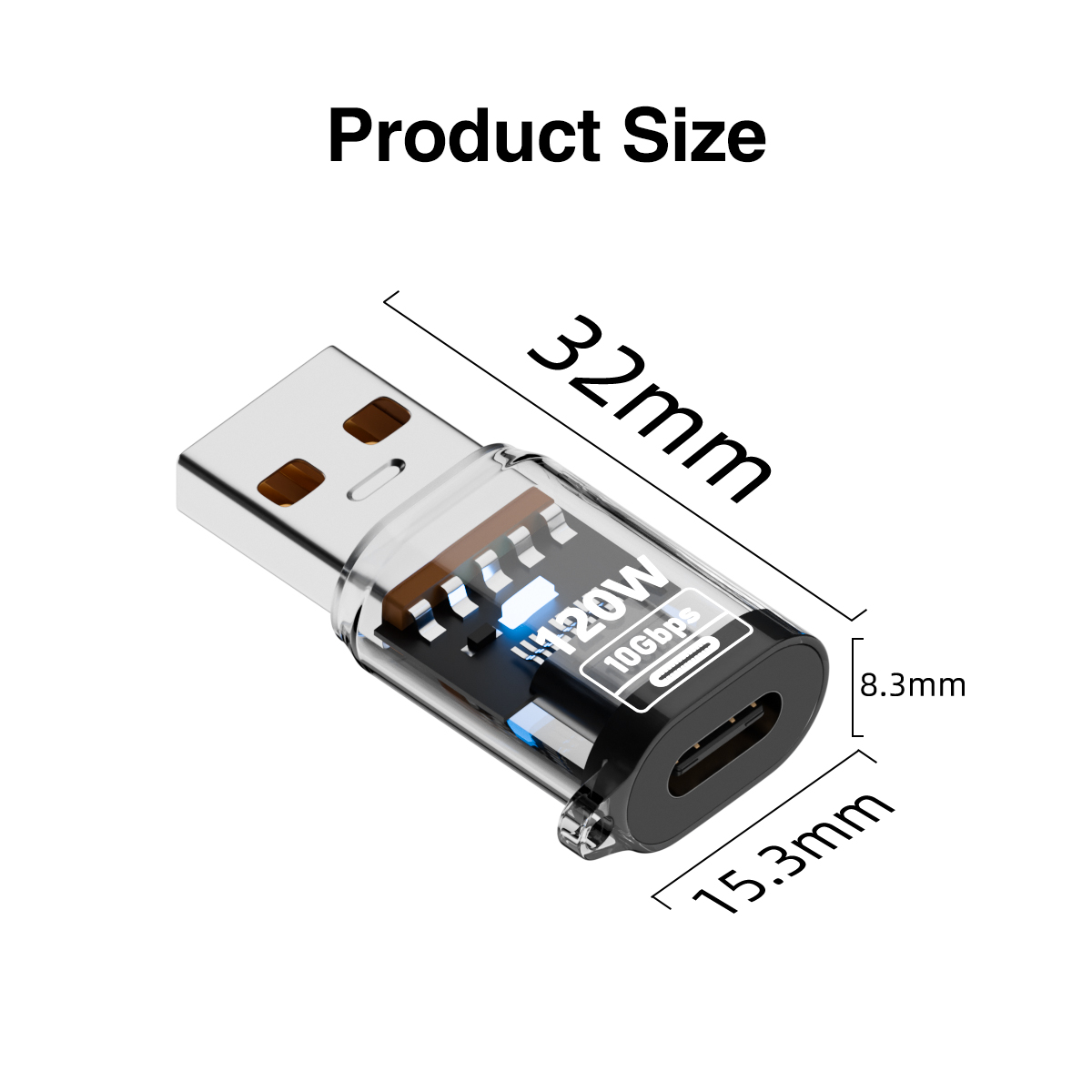 USB 3.1 GEN 2 Male to Type-C Female Adapter, Support Both 10Gbps Charging & Data Transfer, USB A to USB C 3.1 Converter for PC