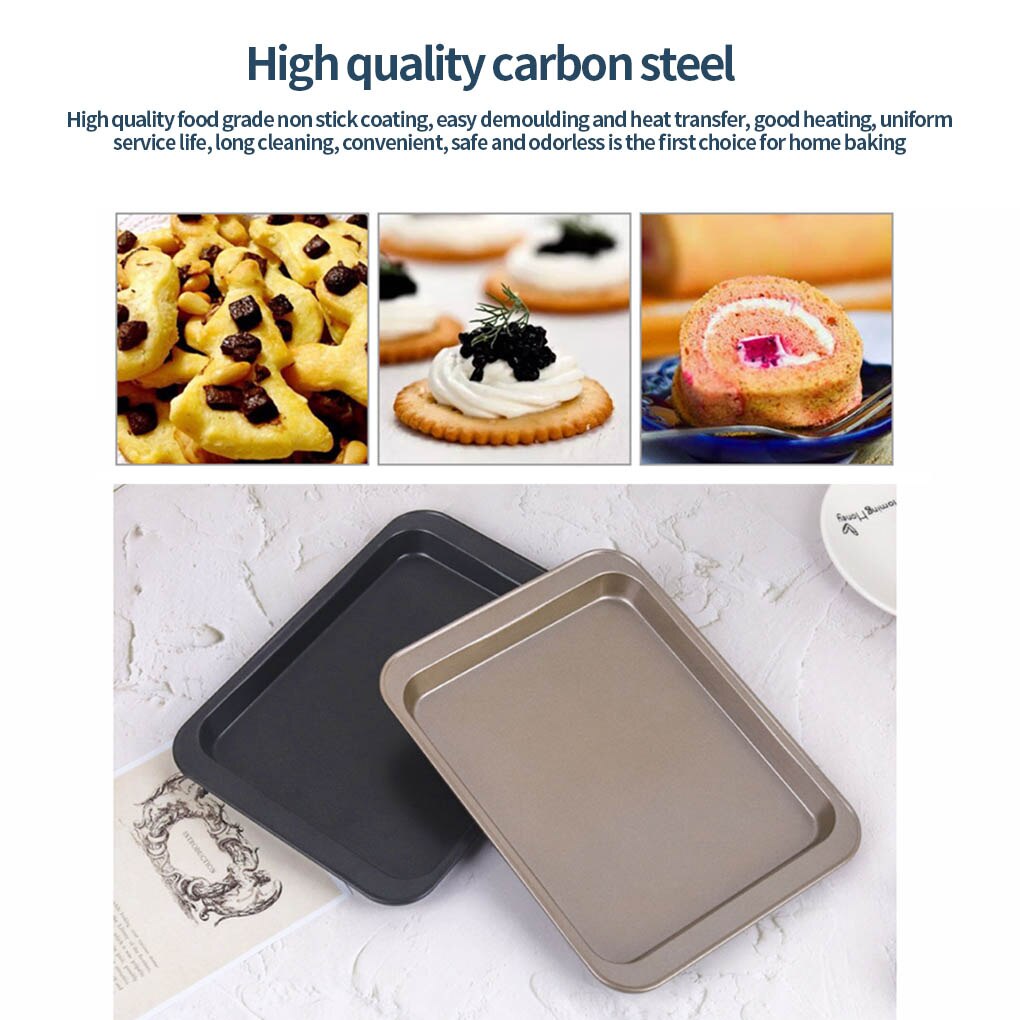 FenKicyen Stainless Steel Bakeware Rectangle Cake Baking Pans Cookie Biscuit Pastry Oven Tray Non-Stick Coating Baking Tray 1pcs