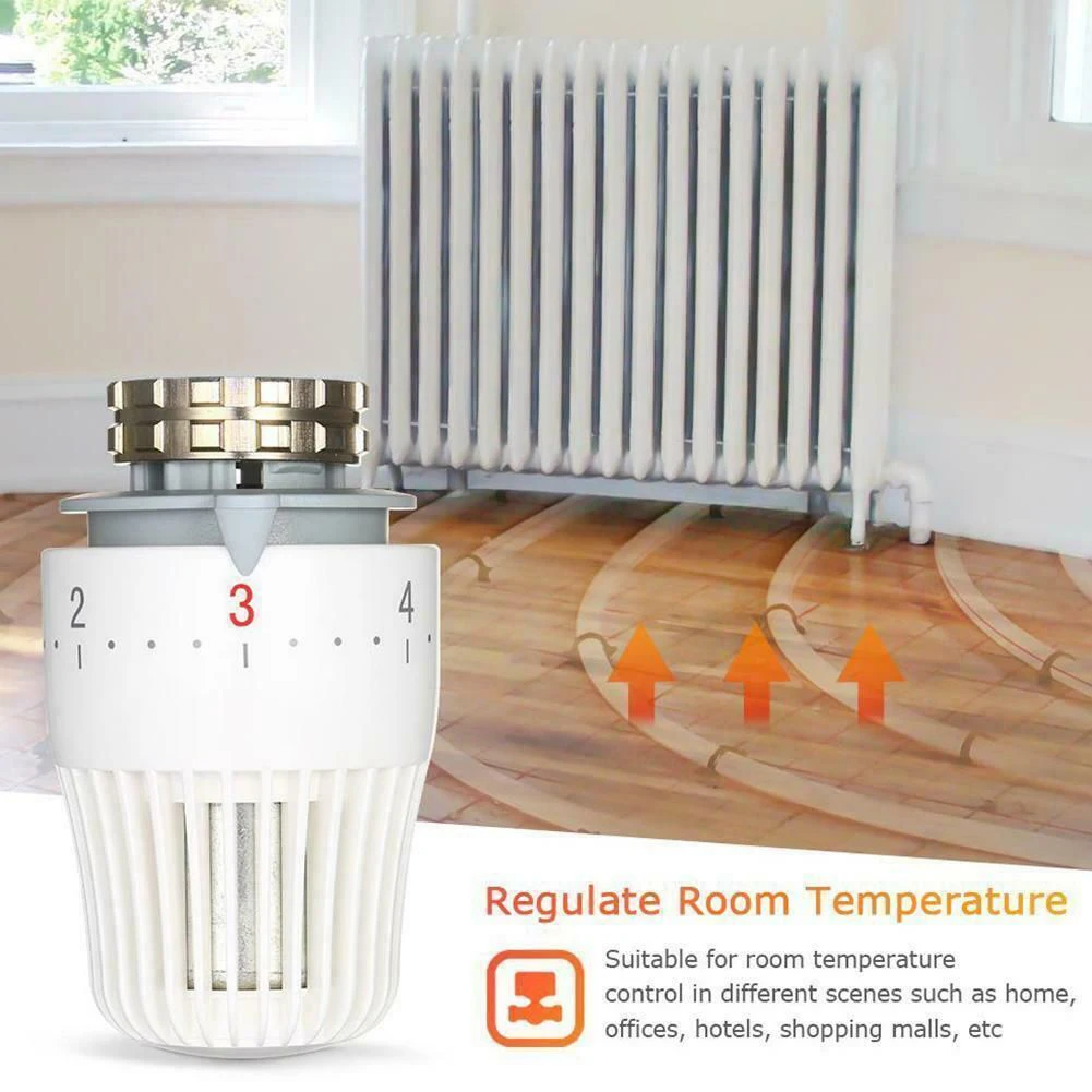Tête de valve accessoire 6-28 ° C. ABS + PC ingénierie plastique Bronze contrôle M30x1.5 nouvelle vanne de radiateur flambant neuf outils de radiateur