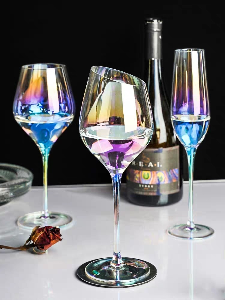 Vent arc-en-ciel verre changement progressif sept couleur verre gobelet nord de l'europe éblouir couleur vin verre champagne verre rouge vin verre