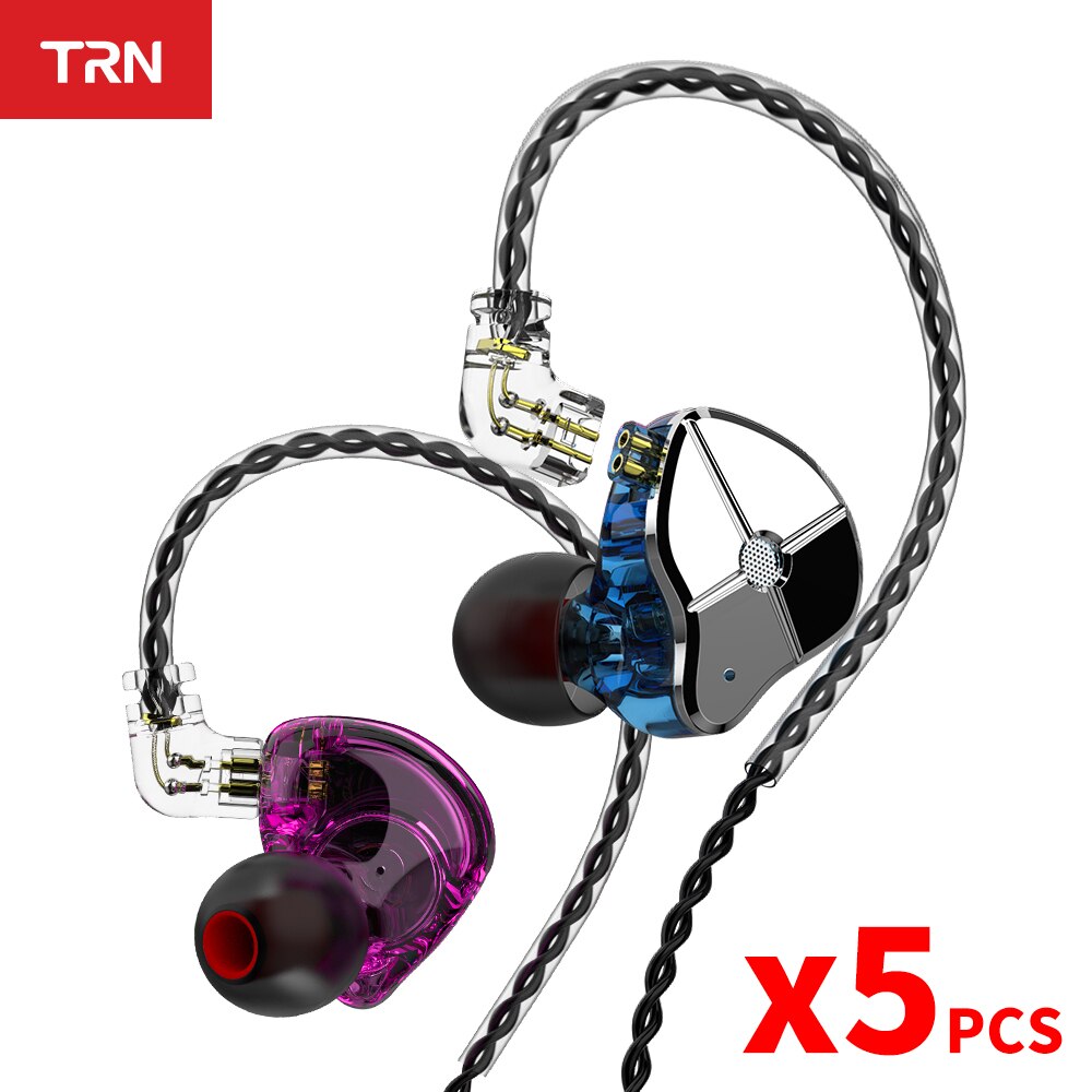 TRN ST1 1DD 1BA Hybrid In Ear Earphone HIFI DJ Monitor Running Sport Earphone Earplug Headset With QDC Cable TRN V90 BA5