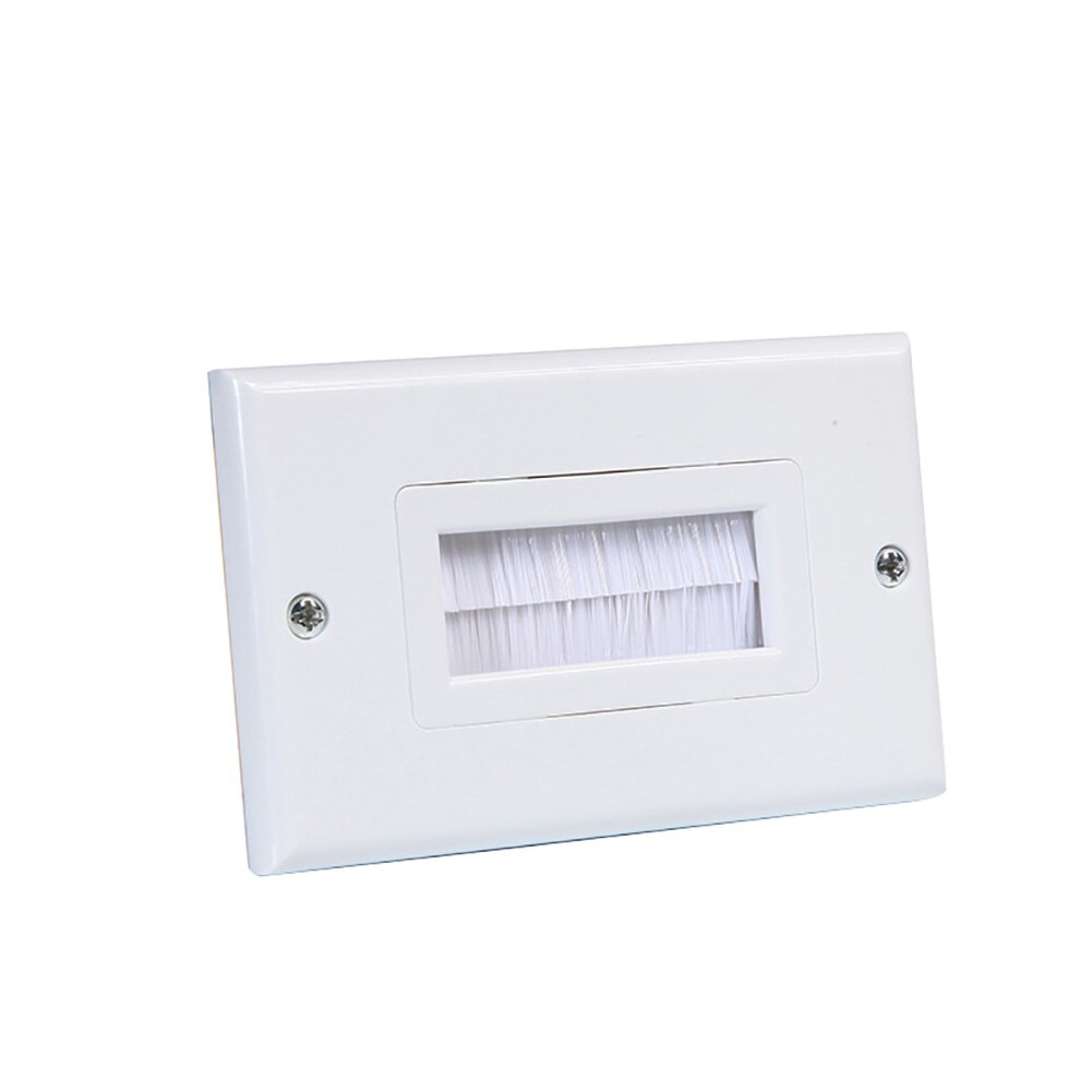 ABS Brush Plate Wall Socket Outlet Mount Panel Anti Dust Cable Pass Through Multifunctional Durable White Home Single Gang