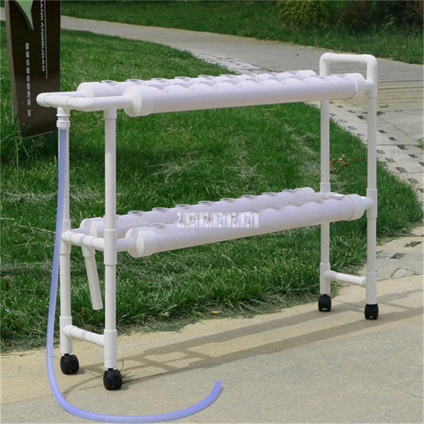 Hydroponics System Soilless Cultivation Pipe Planting Vegetable Cultivation Equipment Balcony Pipeline Hydroponic Planting Rack: With casters