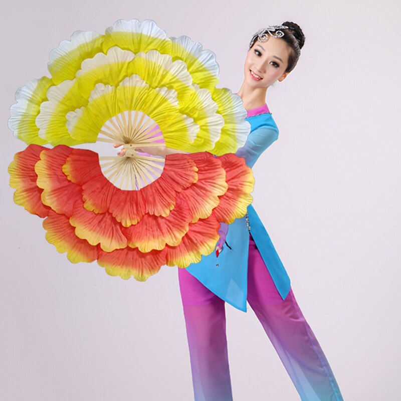 Pivoine fleur ventilateur scène performance ventilateur handfan double face grand fleur pétales ventilateur groupe danse performance accessoire