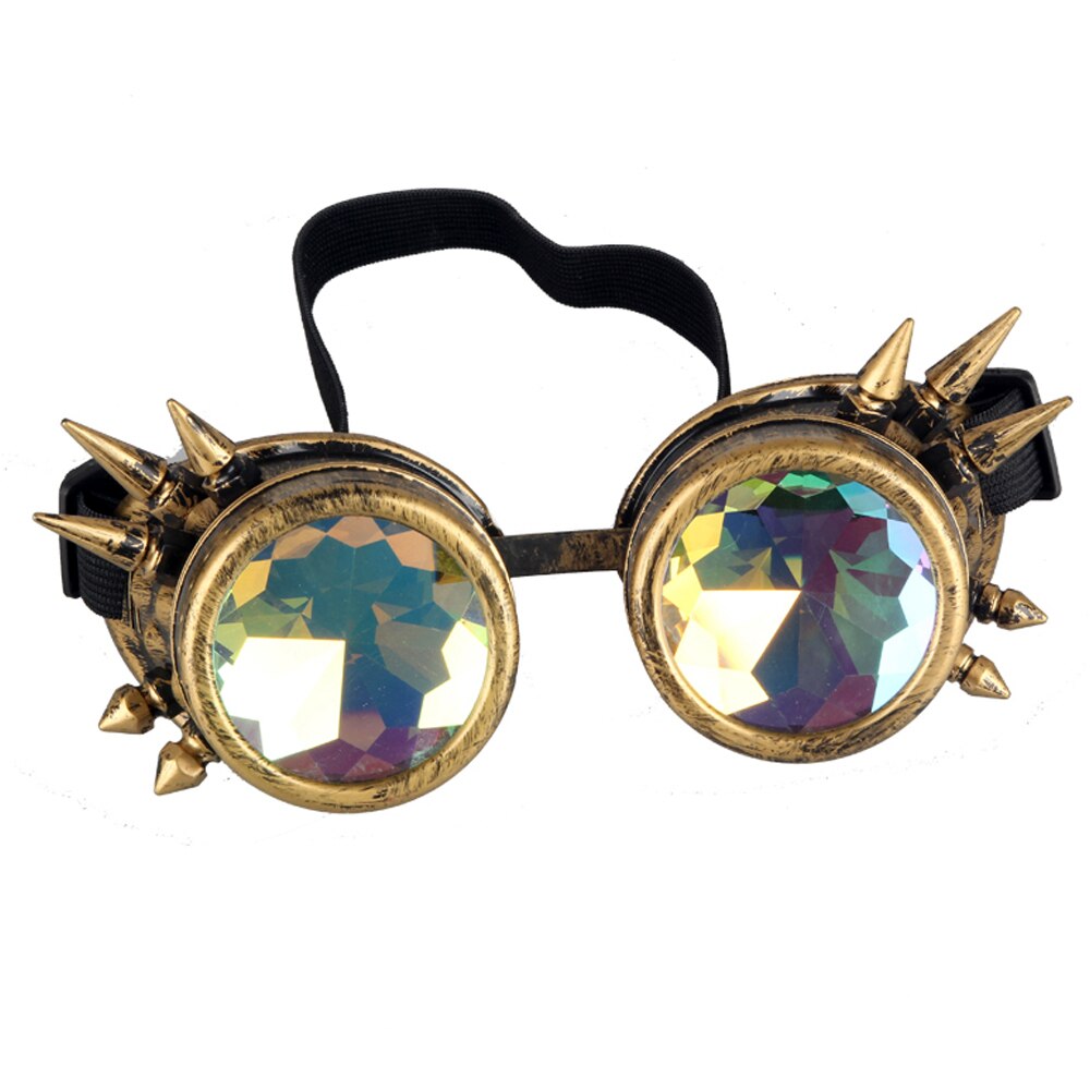 Multicolor Steampunk Goggle Glasses Welding Punk Spiked Gothic Cosplay: Yellow