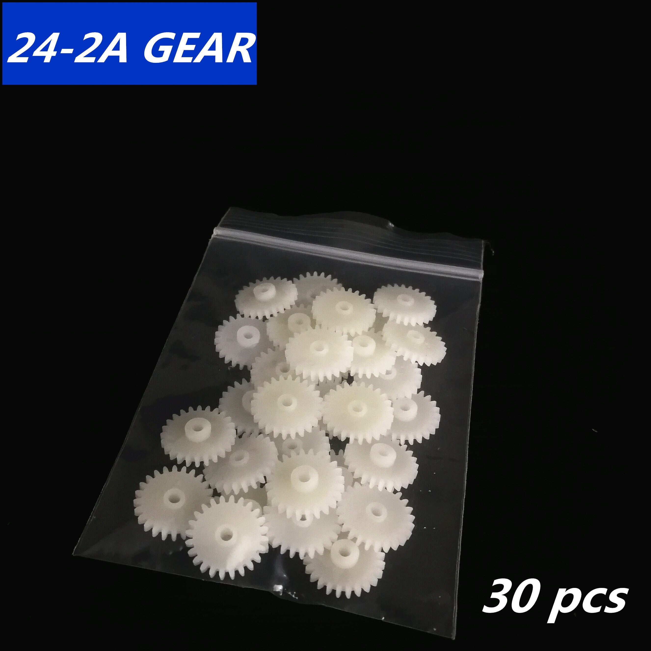 30Pcs 0.5 Modulus 9 Teeth24-2A Plastic Gear Cog for 2mm Toy Car Motor Shaft Mini Plastic Motor Shaft Gear toy gear