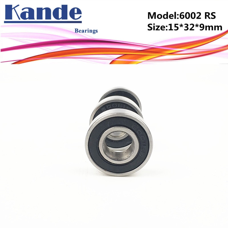 6002RS Bearing 4pcs ABEC-5 6002 2RS Single Row Deep Groove ball bearing 6002-2RS 15x32x9 mm Kande bearing