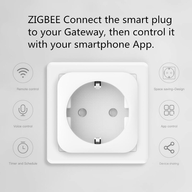 Tuya ZigBee Smart Plug EU Power Monitor Timing Function Socket 16A Smart Home Wireless Compatible Alexa Google Home Assistant
