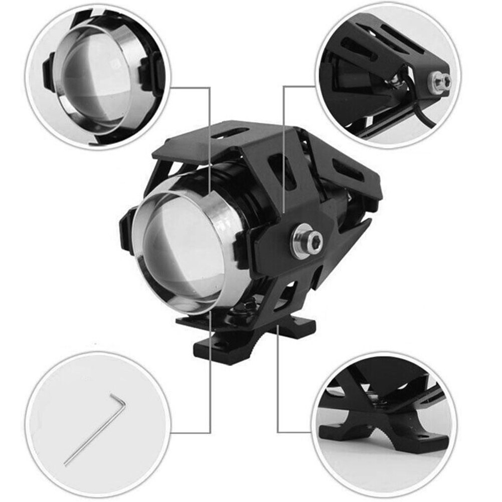 2 unidades/juego de luces LED U5/U7, superbrillantes, para motocicleta, foco de luz de carrera