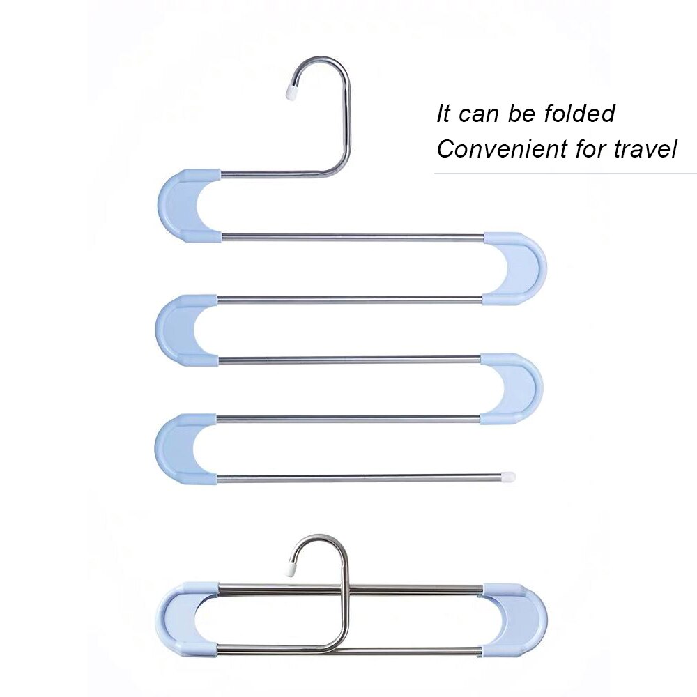 5 Layers Pants Storage Rack Cloth Holder Stainless Steel S Shape Storage Cloth Hanger MultiFunctional Clothes Hangers