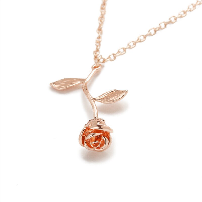 Sumeng zarte rosenblüten-anhänger-halskette, bezaubernder schmuck in gold- und silberfarben, wunderschöne rosen-halskette für damen und mädchen