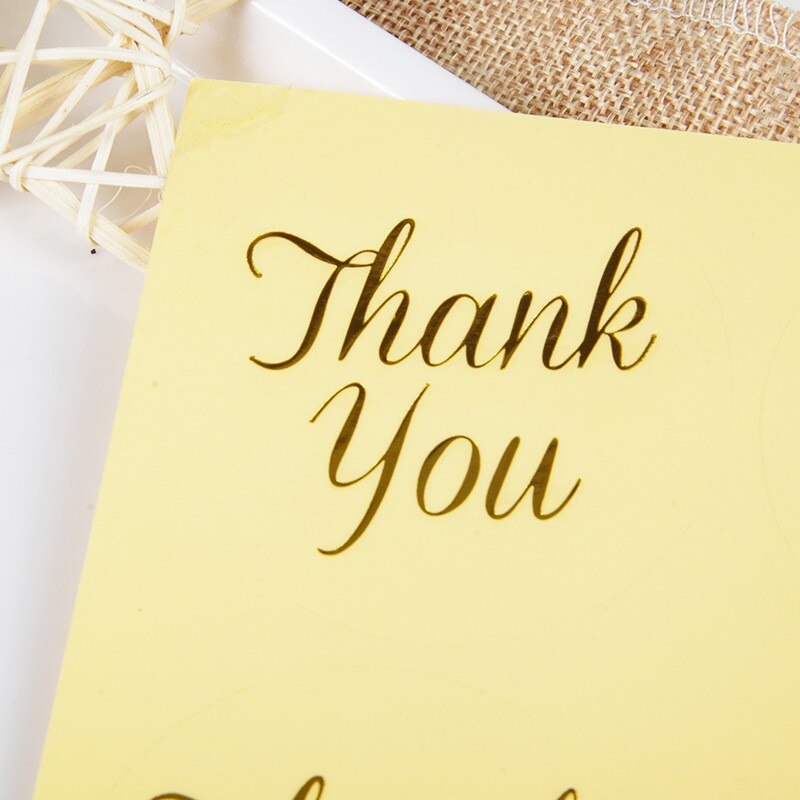 60pcs/pack Stamping Thank You Sealing Sticker Transparent Round Label Stickers DIY Stationery sticker Packing Label