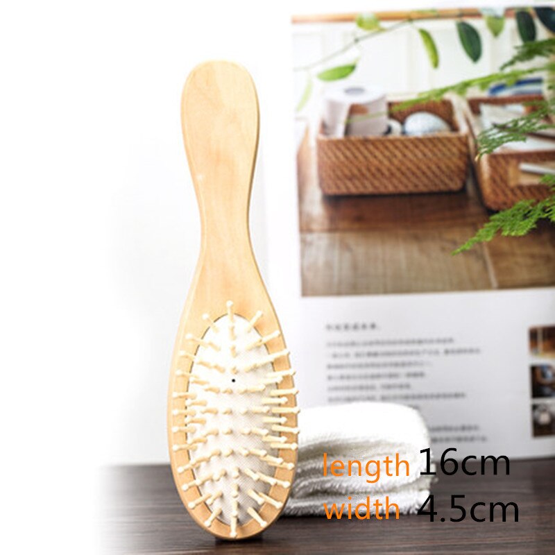 1 peine para el cuidado del cabello, cepillo de masaje con cojín de madera, peine de masaje antiestático para Spa, Airbag de bambú, peine para el cabello, promueve la circulación sanguínea