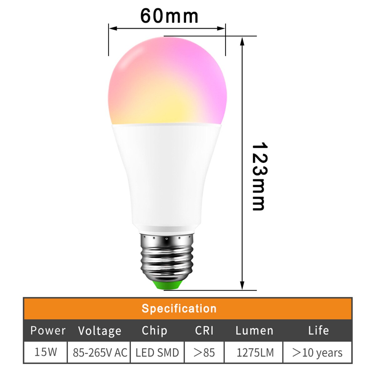 Magic RGB Smart Led Gloeilamp 15 W E27 Smart Home Bluetooth Verlichting Lamp Kleur Dimbare voor Thuis Hotel