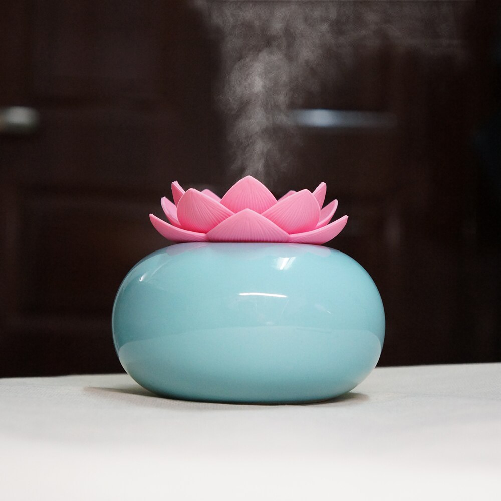 200ML ceramic ultrasonic aroma humidifier air diffuser simple lotus purifier atomizer essential oil diffuser