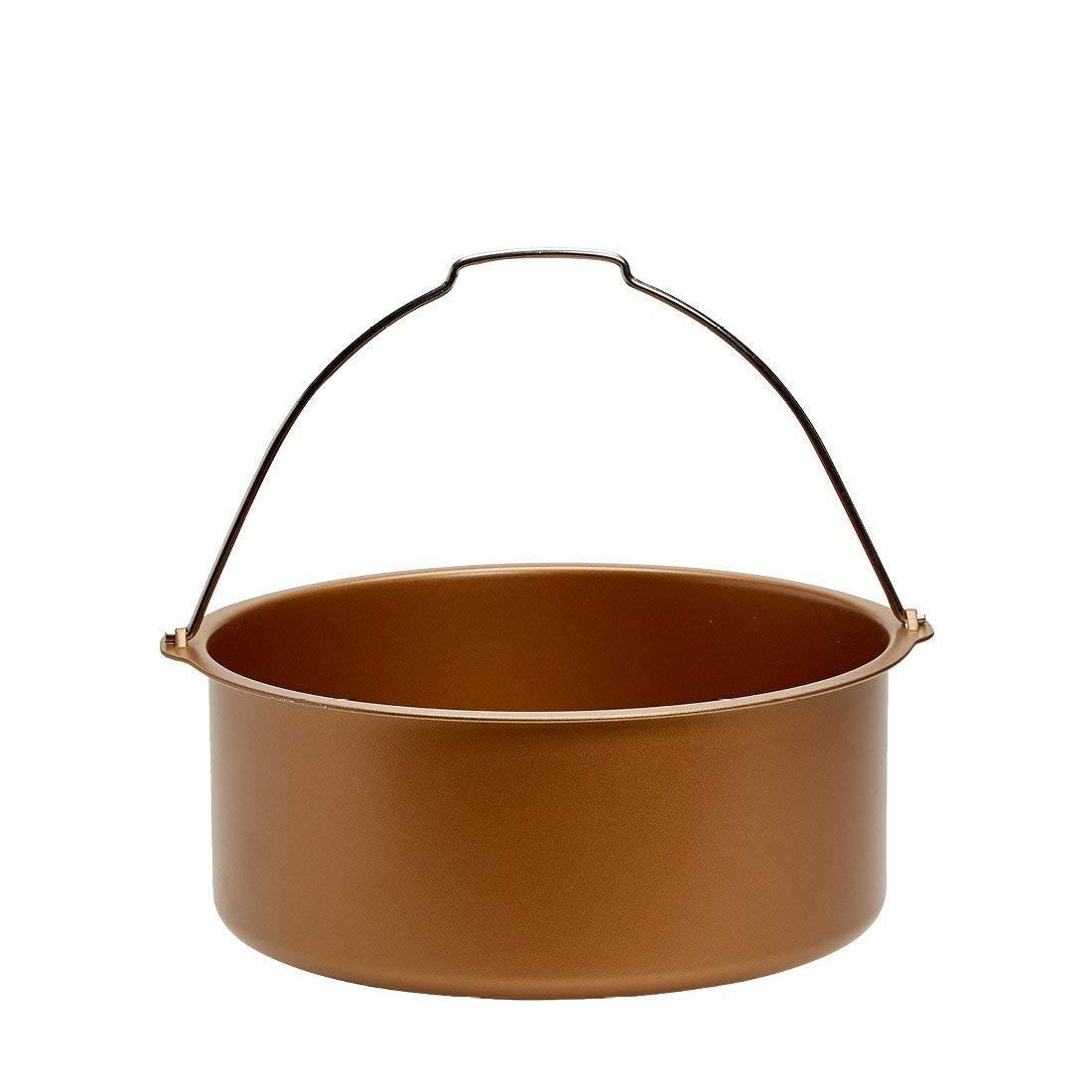 Air Friteuse Accessoires Taart Mand Pizza Pan 6/7/8-Inch Dural Bakkerij Mand Universele Alle Diepe koekenpan Model: Gold Tone 20 Cm