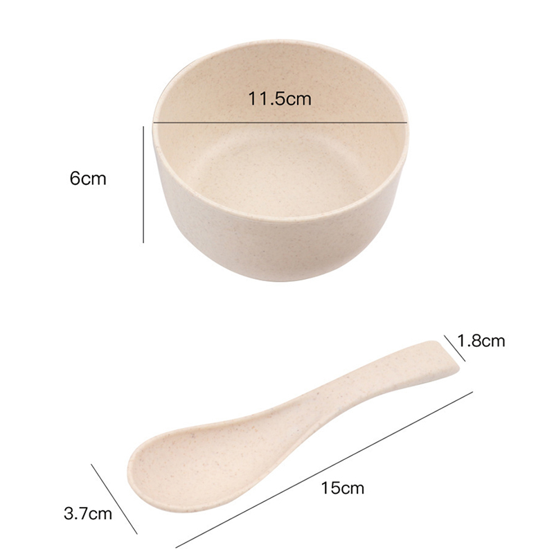 Conjunto de talheres de alimentação para bebês, eco-friendly, tigela infantil, pratos com colher, cor sólida, material de jantar mbg0467