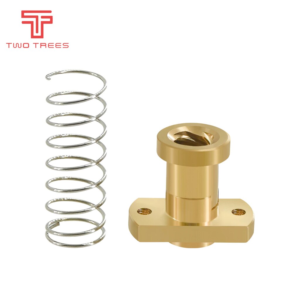 T8 Anti-Backlash Lead Screw 8MM Brass/POM Nut Use To Upgrade Ender 3 CR-10 Tornado Clone 3D PrinterAnti-backlash Sspring Nut: brass