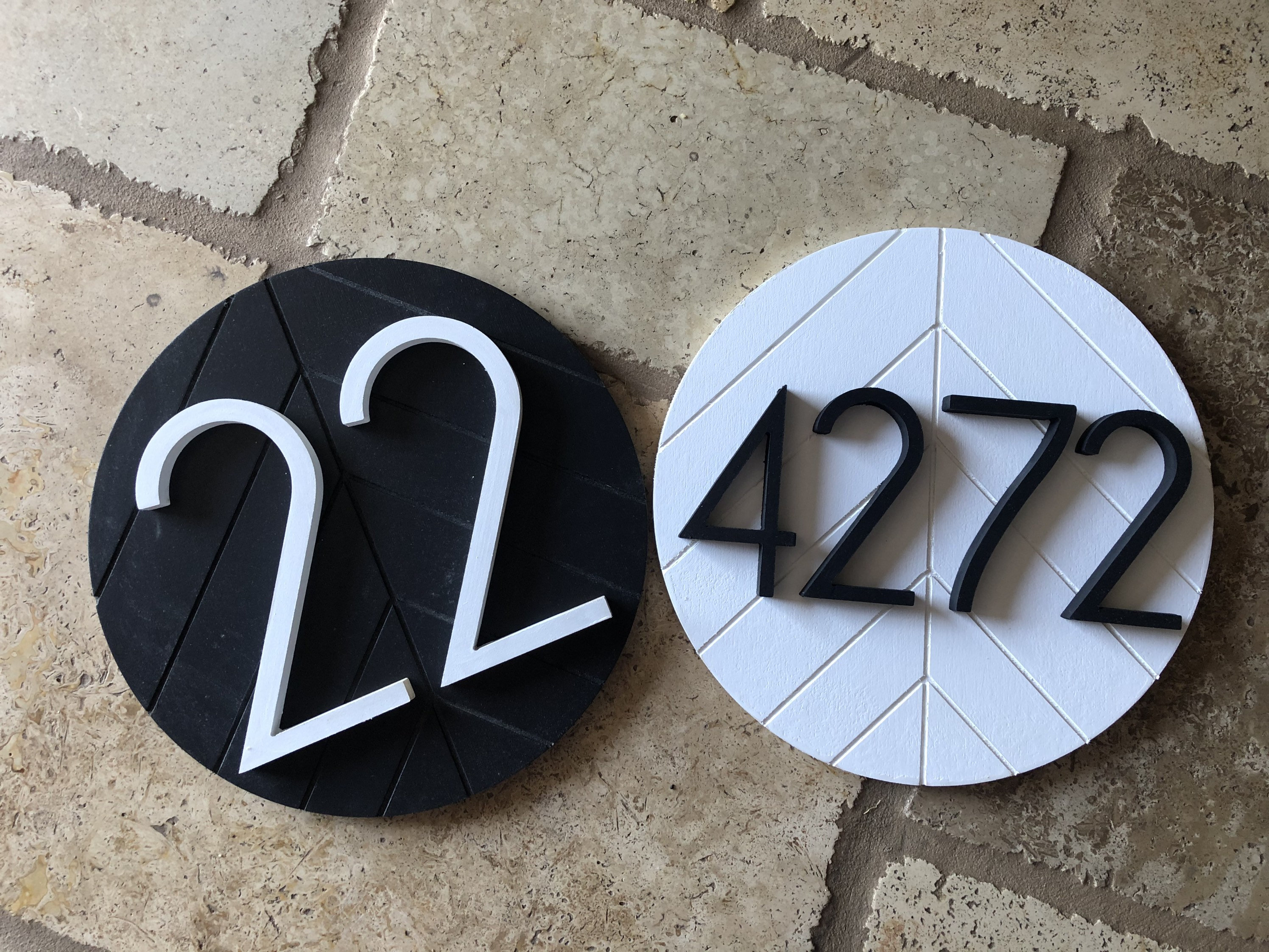 Teraz dekoracja artystyczny dom dom na zewnątrz znak numer domu mieszkalnego tablica adresowa drewniany numer domu