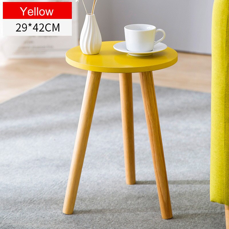 Nordic Style Solid Wood Coffee Table Living room Sofa Side Table Small Dining Table Small Tea Table Home Furniture: 29cm yellow