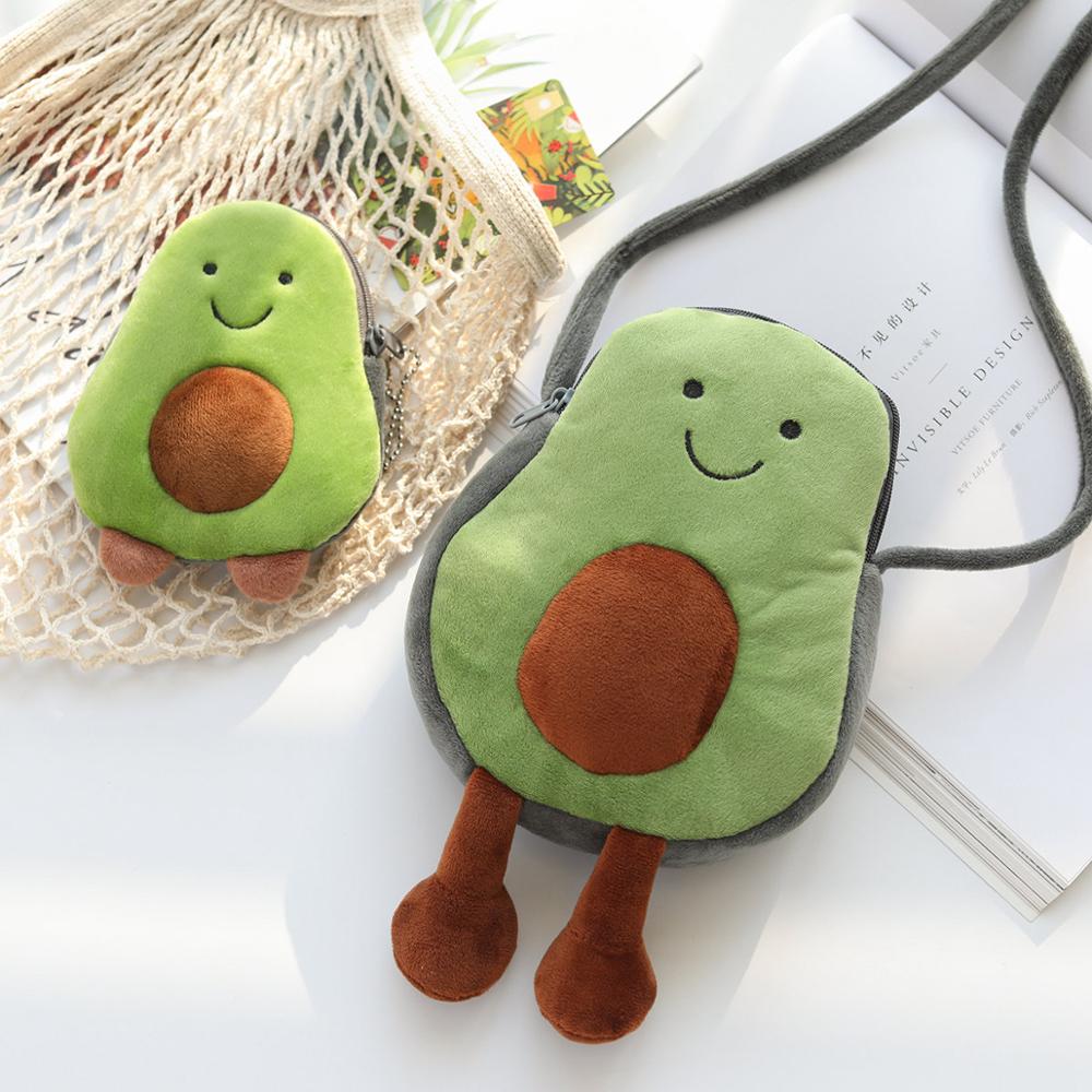 Tegneserie sød plys dinosaur og avocado pung børn piger yndig skuldertaske xmas fødselsdag