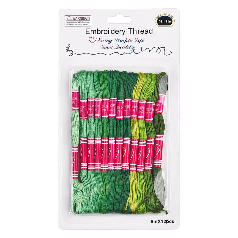 8 Colors Embroidery Thread Gradient Colors Floss Cross Stitch Kit Premium Rainbow DIY Threads Crafts Cotton Sewing Skein: 02