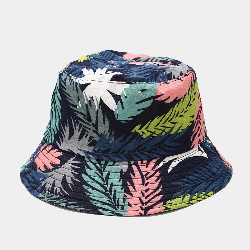 Palm Leaf Pattern Men Bucket Hat Summer Sun Protection Hat Trend Hip-hop Fisherman Hat Outdoor Hiking Hat Unisex Panama Cap: 1