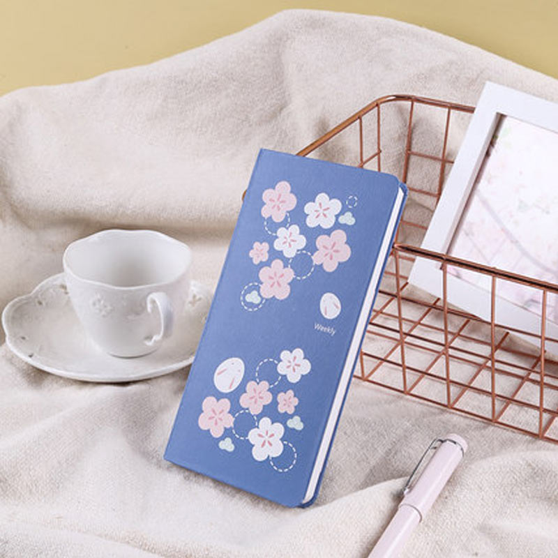 Kinbor Blue Pink Cherry blossoms Spring Week Planner Weeks Notebook Monthly Weekly Agenda Planner Organizer Journals