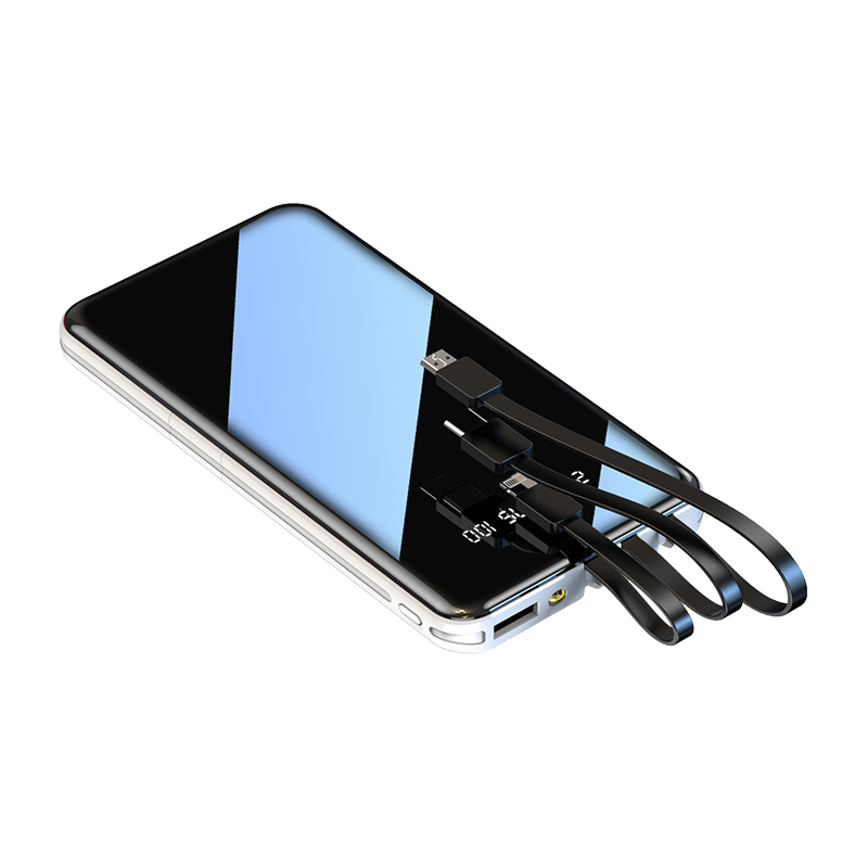 30000mah Power Bank Built-in 3 Cables Full Screen Powerbank Fast Charging External Battery for IPhone Samsung Xiaomi power bank