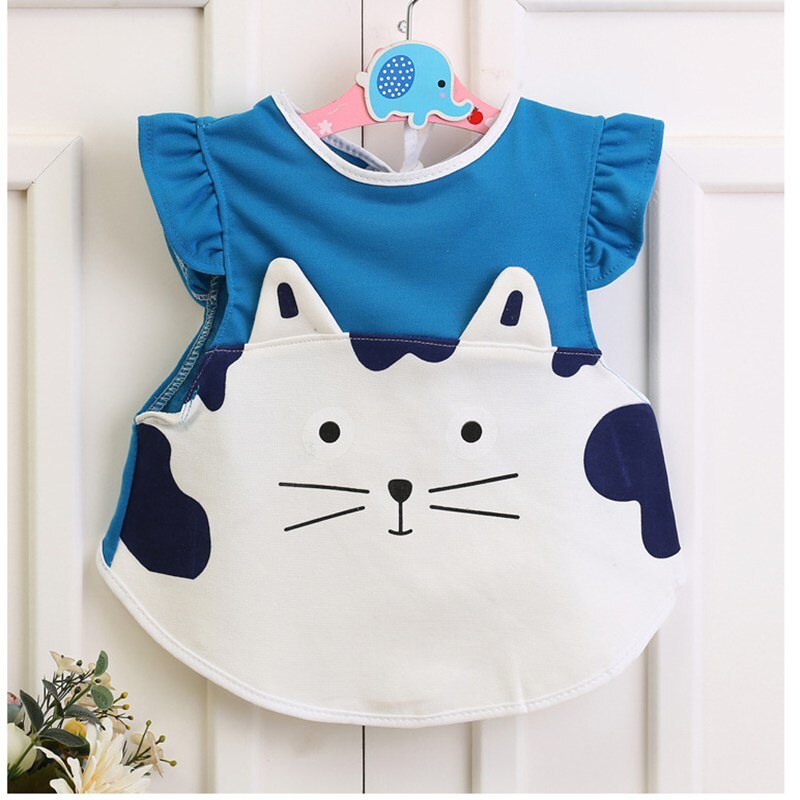 praktische Babyschell Schönen Cartoon Tiere Anti-Dressing kinder Weste Schürzen Wasserdicht Ärmellose Kleid Kleidung 1-3Y: Blue