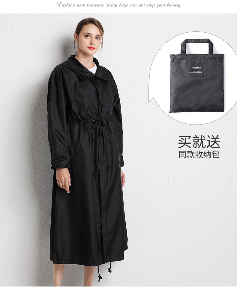 Lange Regenjas Vrouwen Mannen Waterdicht Winddicht Hooded Licht Regen Jas Poncho Jas Mantel Vrouwelijke Chubasqueros Witte Jas Binnen: 17001Black