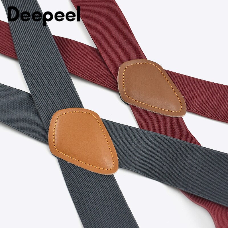 Deepeel 1Pc 3.5X125cm Mannen Jarretel X-Vormige Stretch Brede Bretels Werk Bretels Haak Gesp 2 Clips Bandjes man Jockstrap
