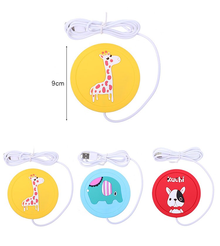 Estera para taza de calor con dibujos USB, calentador de bebidas, posavasos, calentador de café, té, mantener el calor