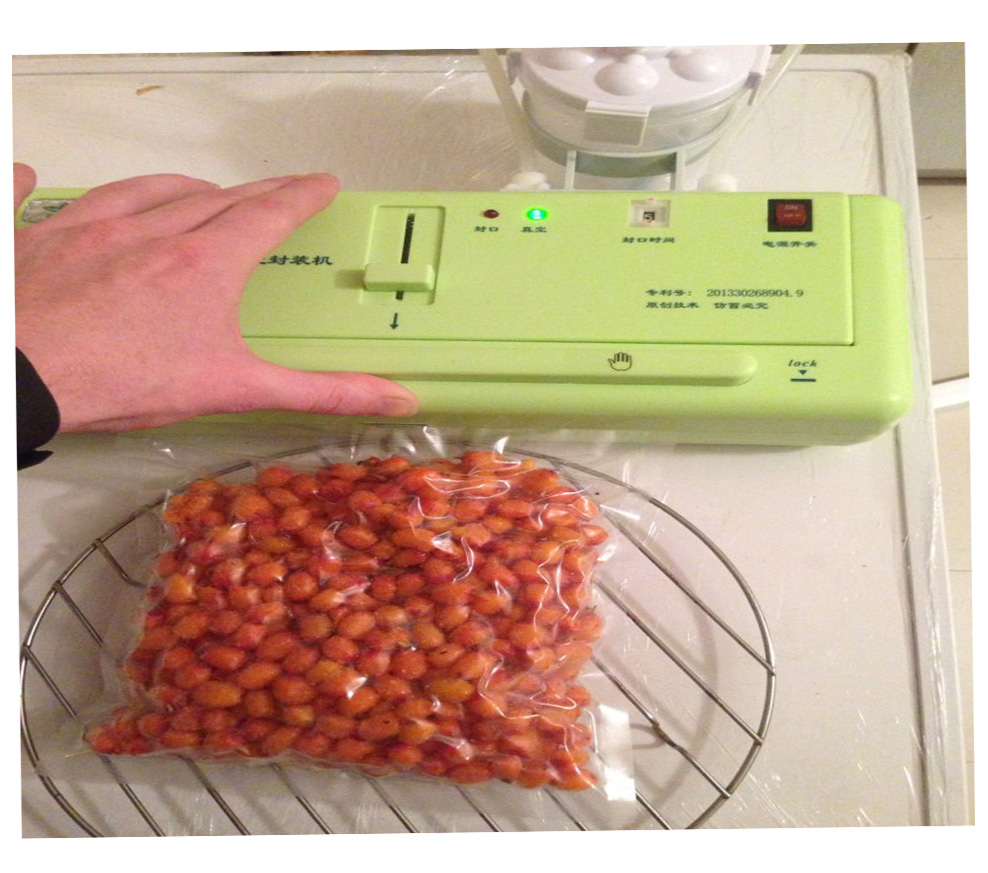 Droge En Vloeibare Food Vacuum Sealer Verpakking Machine Semi-Automatische Vacuüm Packer 110 V-220 V Met Vacuüm Zakken groen