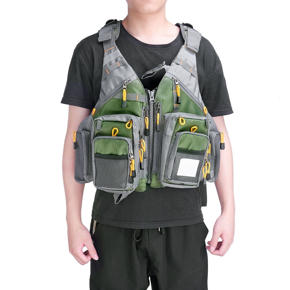 Breathable Fly Fishing Vest Multi-Function Adjustable Mesh Multi-Pocket Jackets Fisherman Fishing Gear Equipment