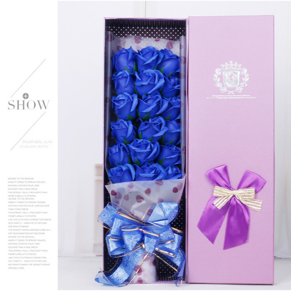 18pcs Soap Rose bundle beauty Foam roses Wedding Valentine\'s Day Wedding Bouquet rose flower rose box