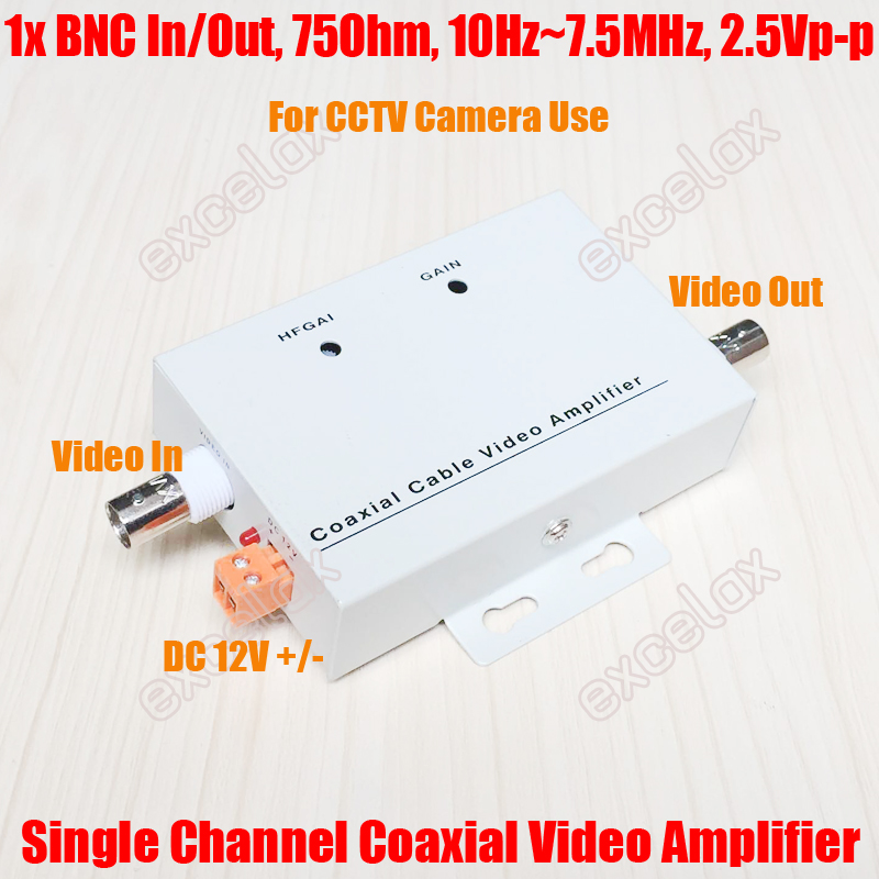 1 kanal ind ud analog cvbs koaksialkabel videosignal forstærker forlænger 1ch bnc stik cctv sikkerhedskamera coax booster