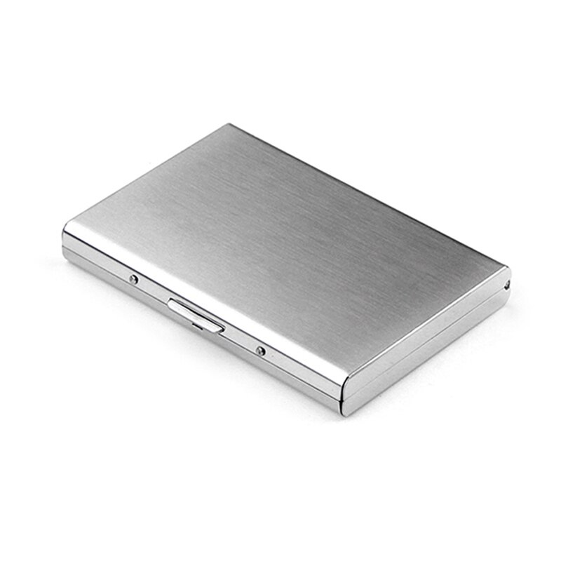 Stainless Steel Bank Credit Card Holder For Men Anti Protect Travel ID Cardholder Women Rfid Wallet Metal Case Porte Carte: Wiredraw