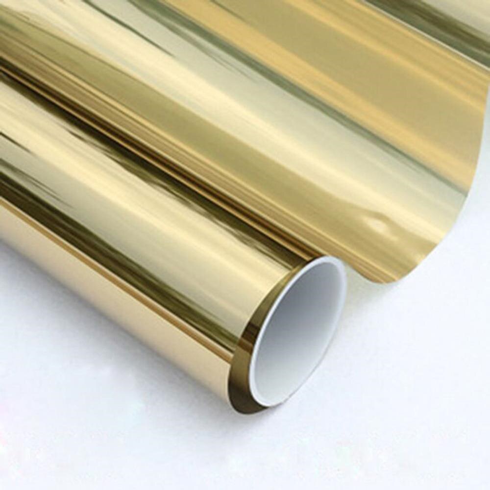 SUNICE VLT15% One Way Vision Solar Tint Vinyl Film Adhesive/Waterproof Tint Film 60"x118" Window Tint Film Gold&Silver Tint