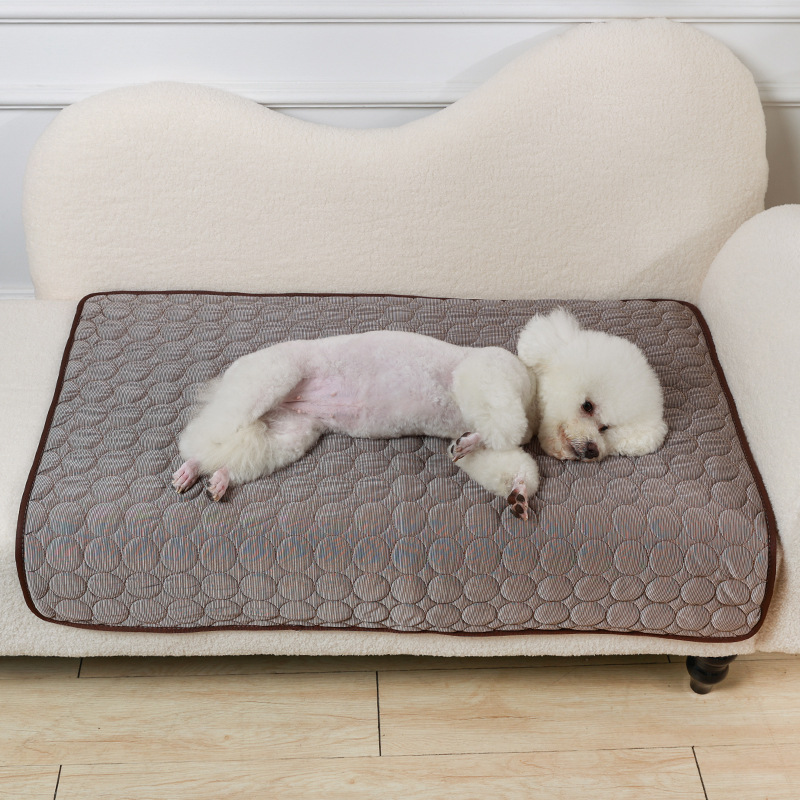 Sommer-Kühlmatte für Hunde und Katzen, Isomatte für Hunde, kühle Eisseide, feuchtigkeitsbeständiges Matratzenkissen, kleines Ebene-Kaltbett, 5 Größen: XXXL / Marine Blau