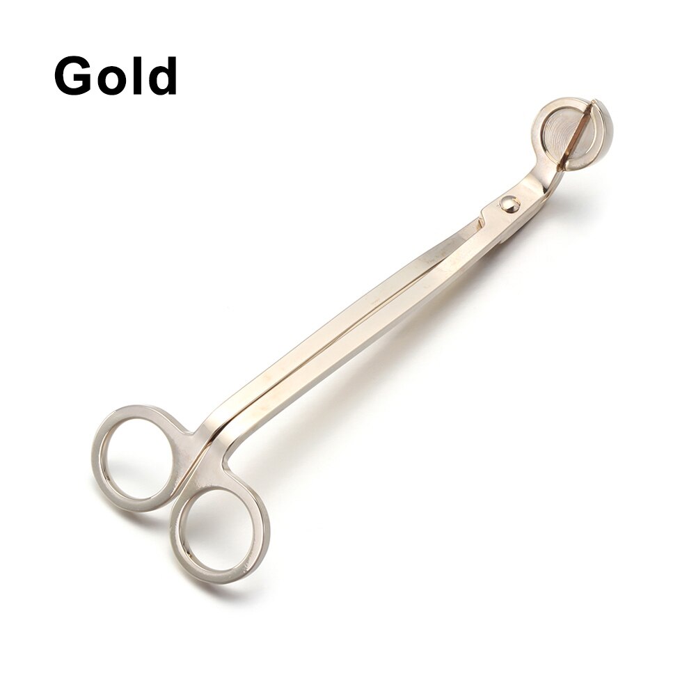 Rustfritt stål lys trimmer saks dipper olje lampe trim cutter lys krok klippeverktøy 175*57mm: Gull