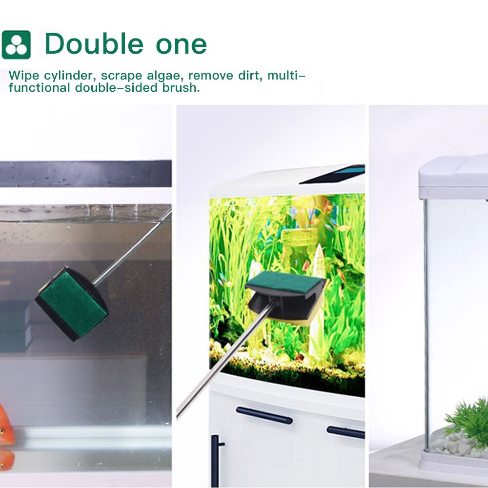 57CM 2 Head Fish Tank Cleaning Sponge Brush Aquarium Glass Algae Cleaner Fish Tank Aquarium Accessories Cleaning Tank Brush