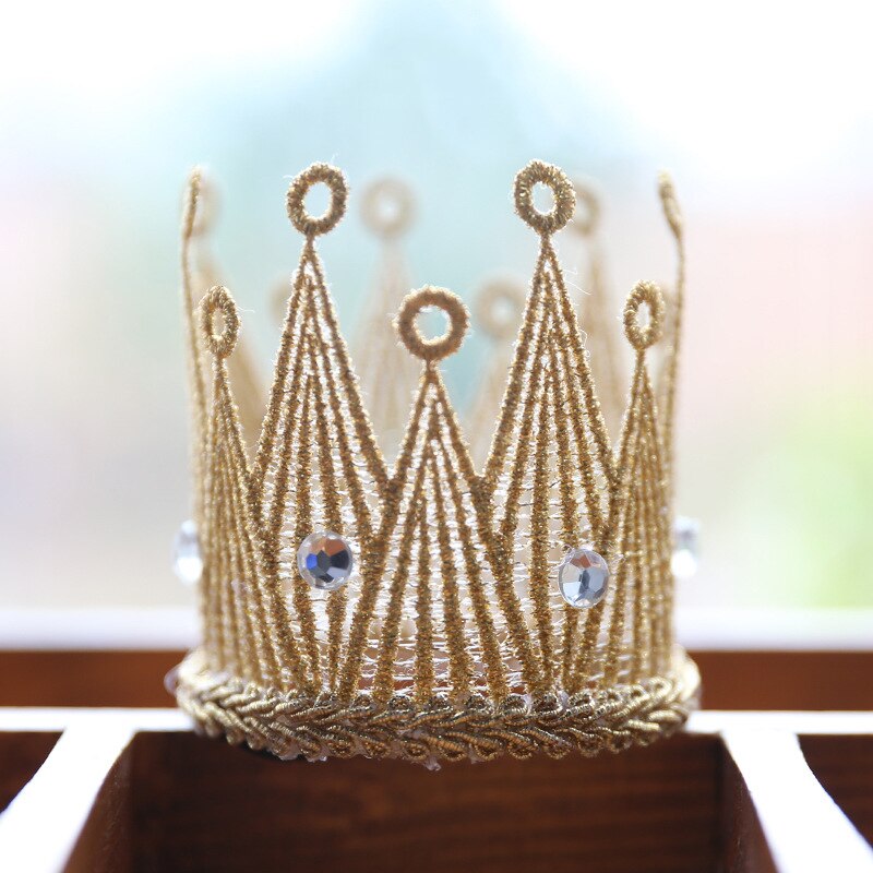 BalleenShiny Baby Crown Hoofdband Pasgeboren Bandeau Mooie Verjaardagsfeestje Haar Decoratie Kids Prinses Foto Prop Kind Haarband: Goud