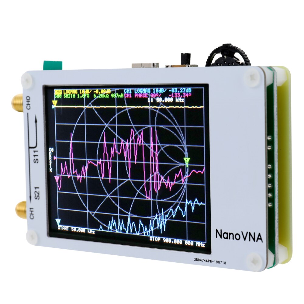 Analizador de red vectorial de mano, 50KHz-900MHz, onda corta, MF, HF, VHF, UHF, Analizador de antena, ondas de pie con pantalla táctil