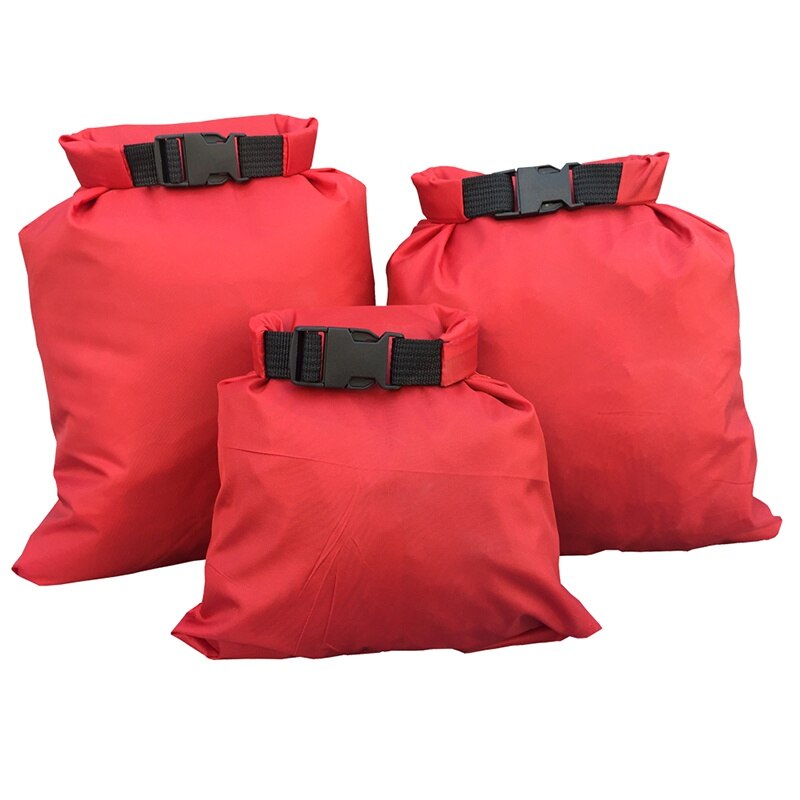 3Pcs Dry Bag Storage Pouch Waterdichte Rafting Kano Varen Kajakken Carrying Waardevolle Bederfelijke Artikelen 1.5 + 2.5 + 3.5L B: R